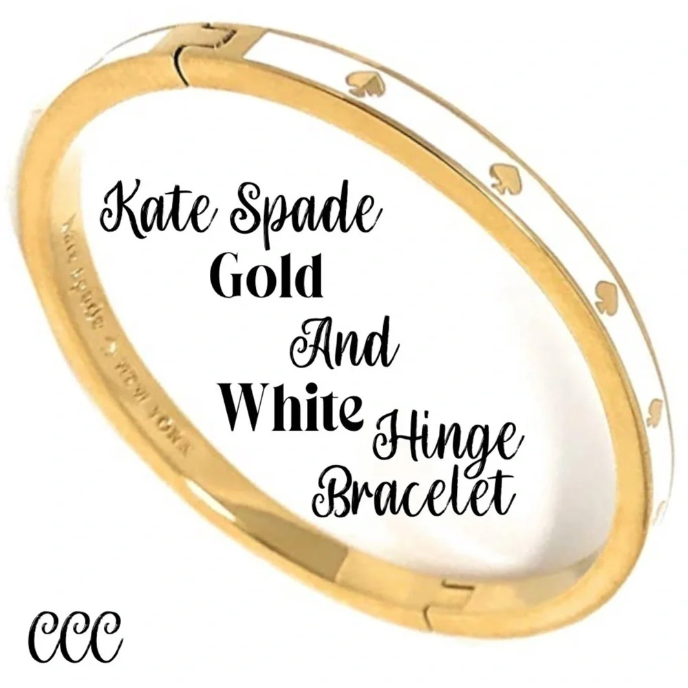 Kate Spade White and Gold Hinged Bracelet NWT